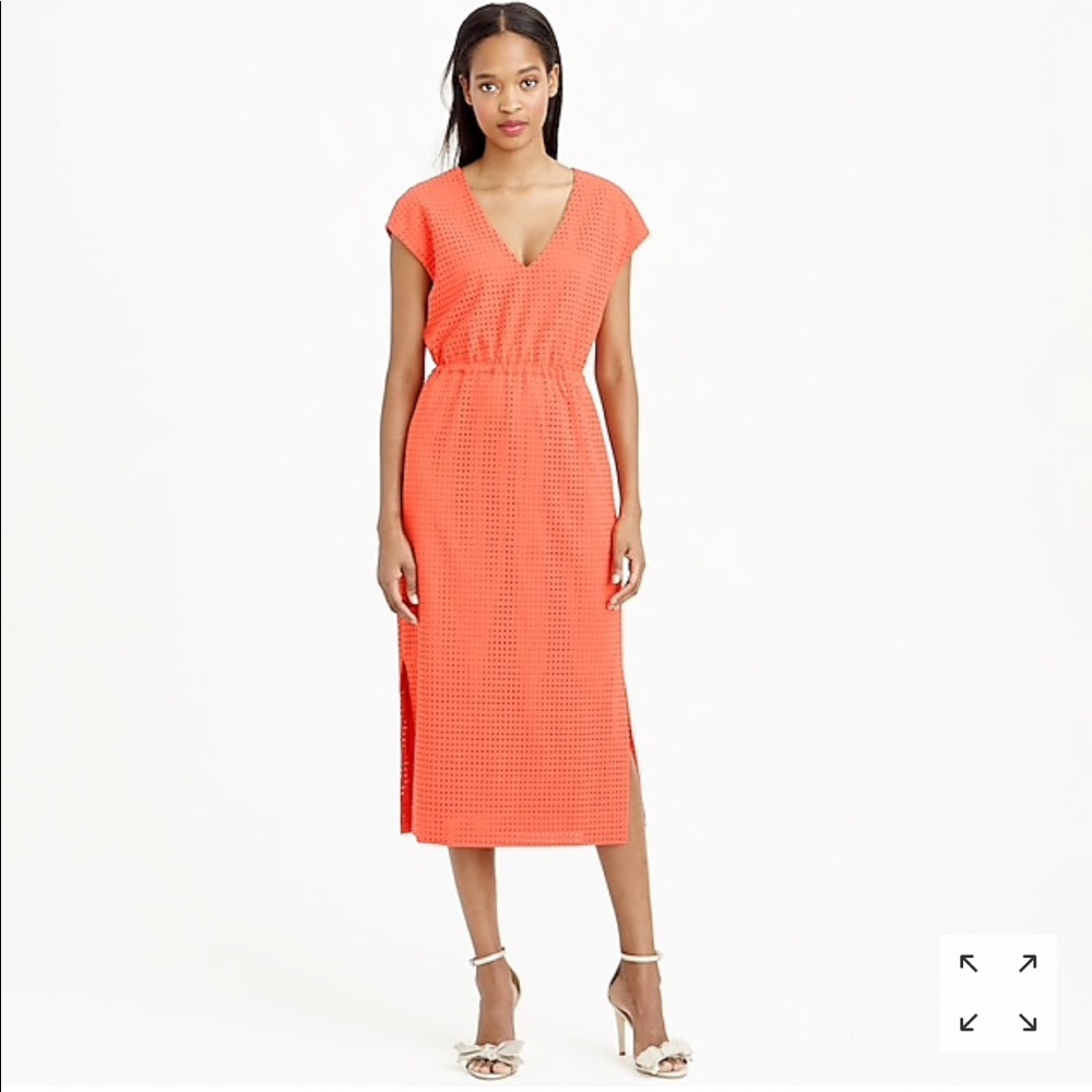 J Crew Perforated midi dress
